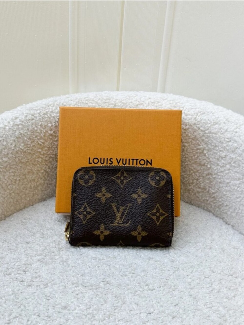Louis Vuitton Monogram Canvas Zip Card Holder - Dark Brown & Gold